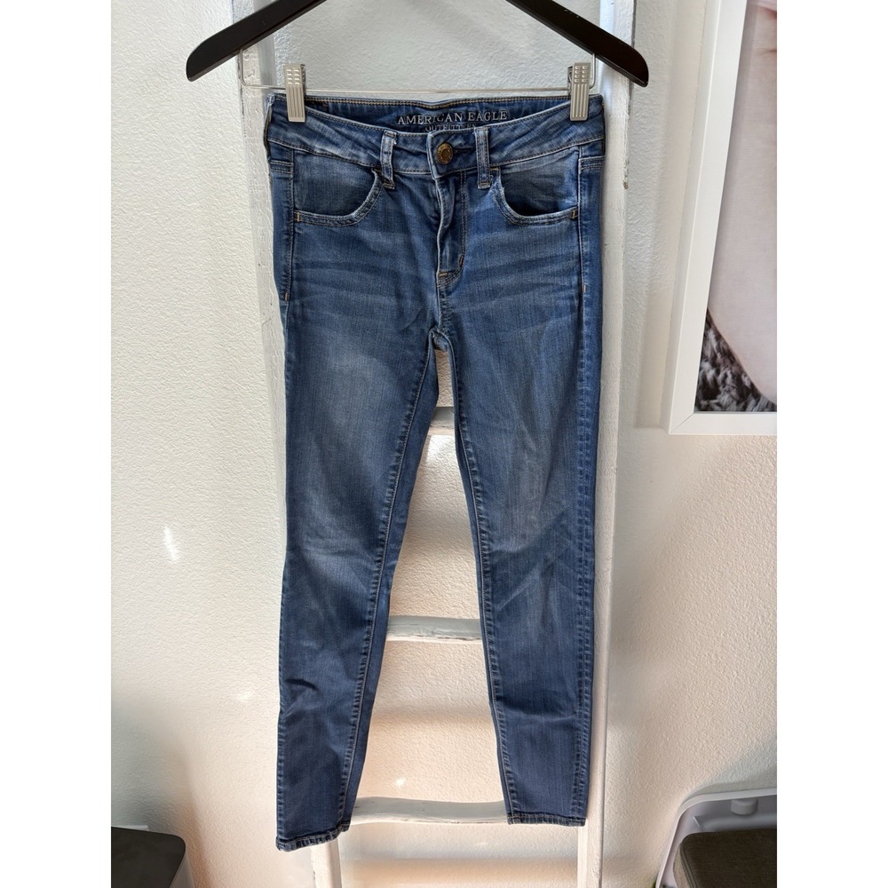 American Eagle Blue‎ Super Stretch X Hi-Rise Jegging Jeans Size 2